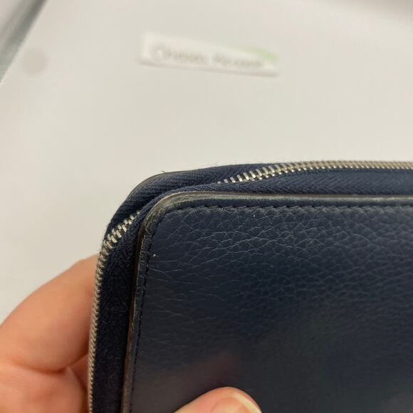 Celine Large Zip Around Wallet Multifuction Grained Calfskin Navy Blue - Picture 3 of 16